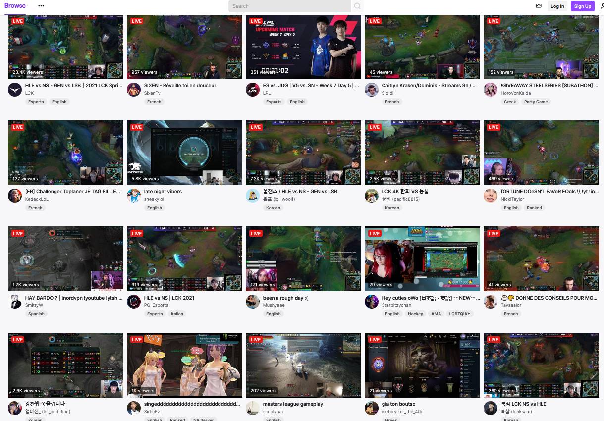 EJede Menge Inhalte auf Twitch